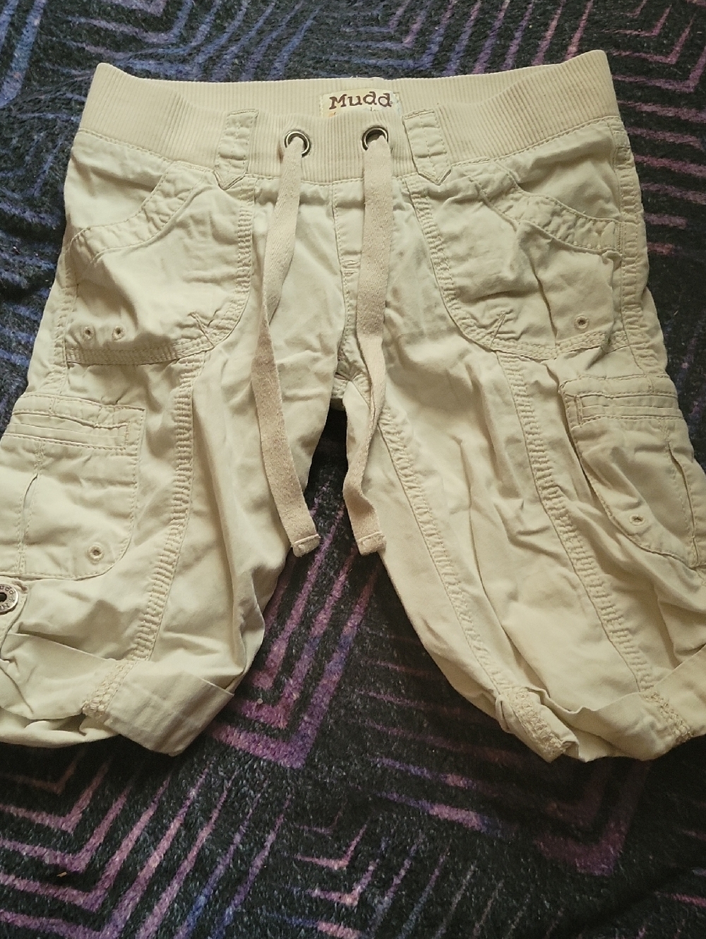 Mudd Cream Cargo Shorts with Drawstring